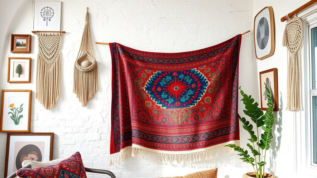 colorful textured tapestry styling