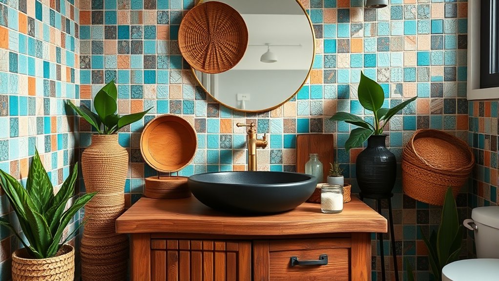 colorful textured tile accents