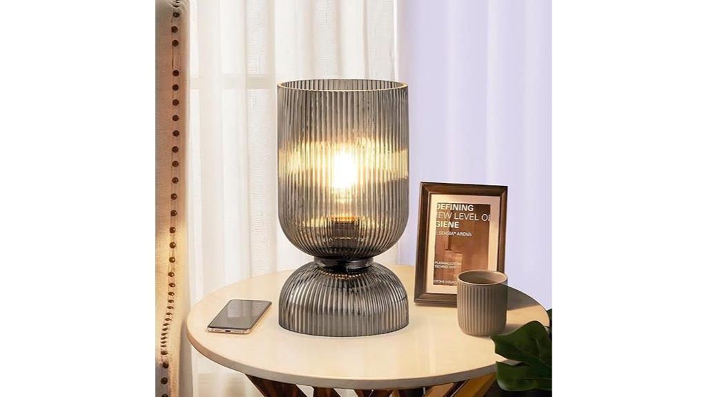 contemporary gray glass lamp