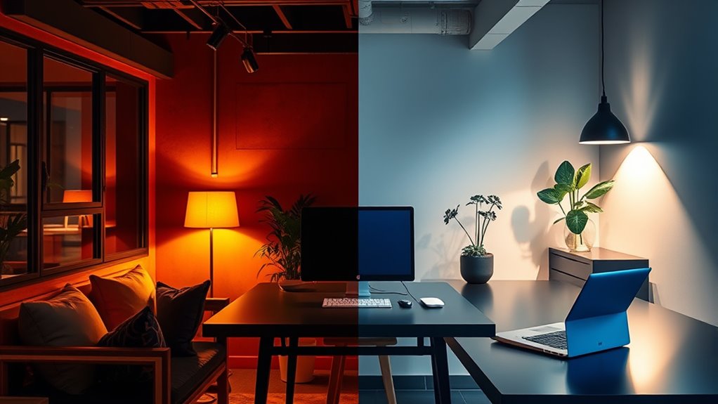 cool lighting enhances focus