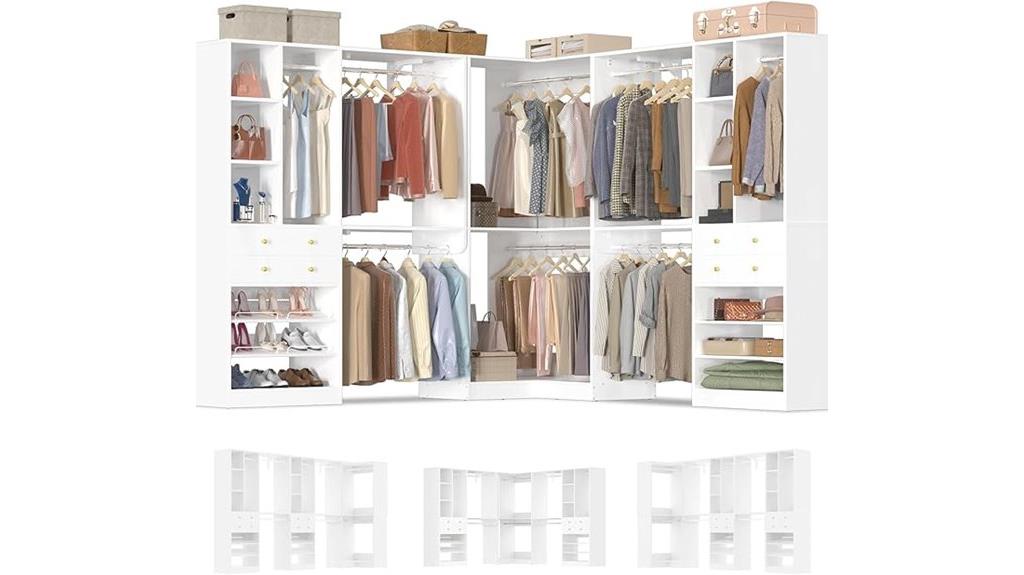 corner closet system sets