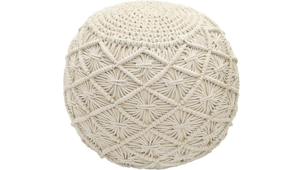 cotton braided pouf