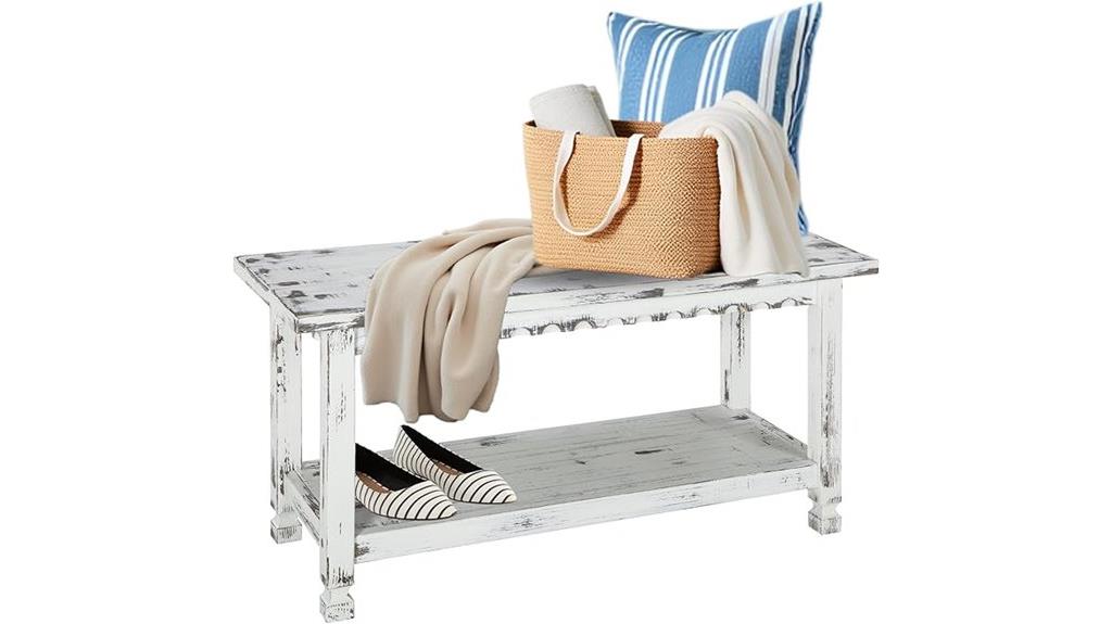 country cottage storage bench