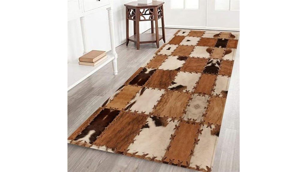 cowhide rug for hallway