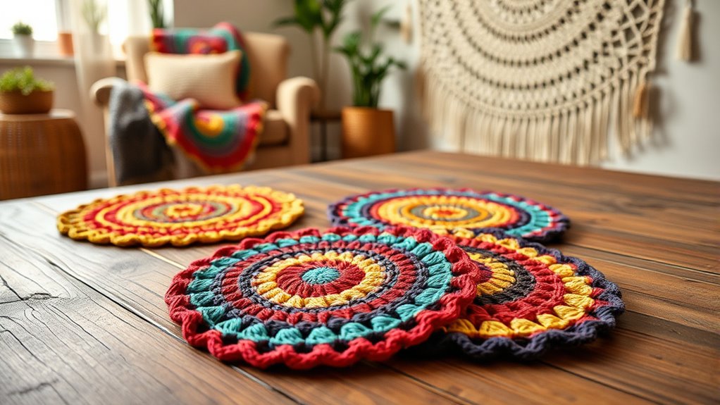 cozy colorful crochet rug
