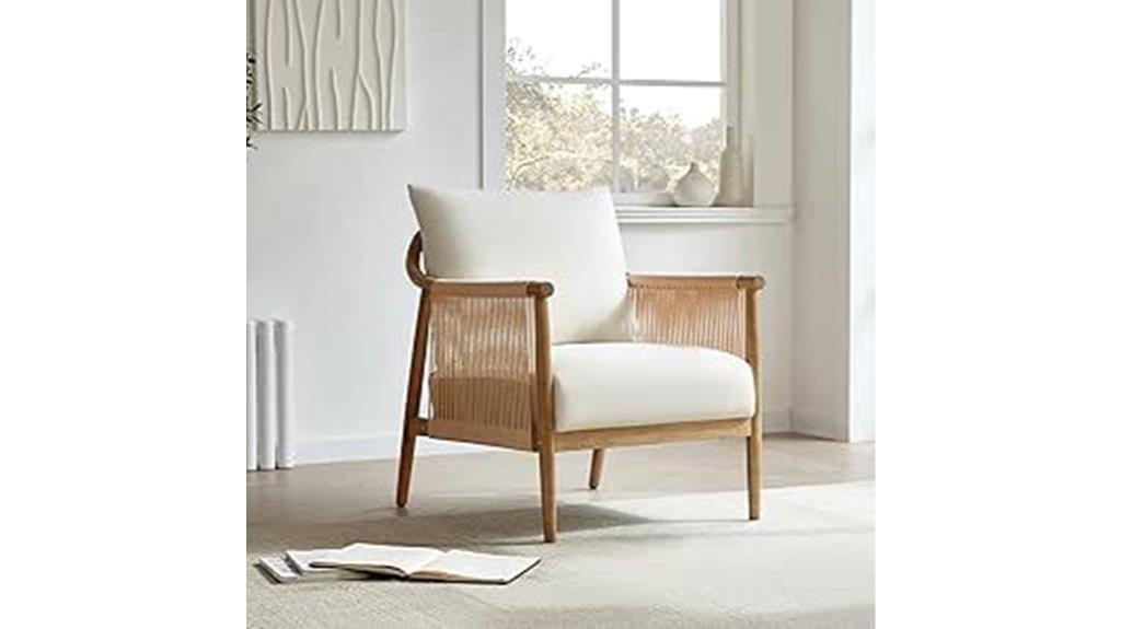 cream braid armchair