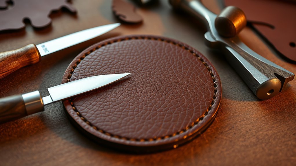 create personalized leather coasters