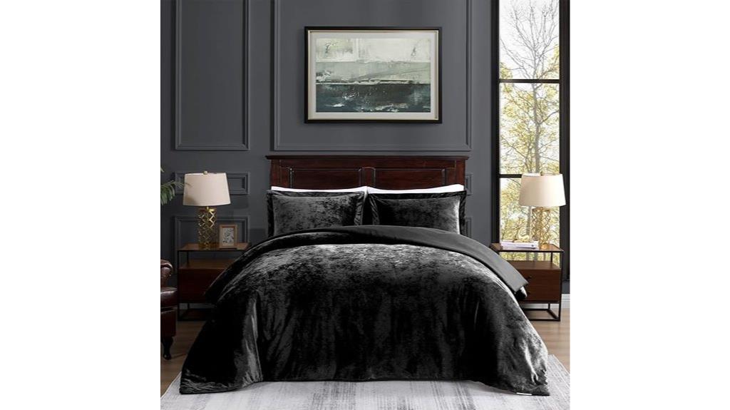 crushed velvet queen comforter
