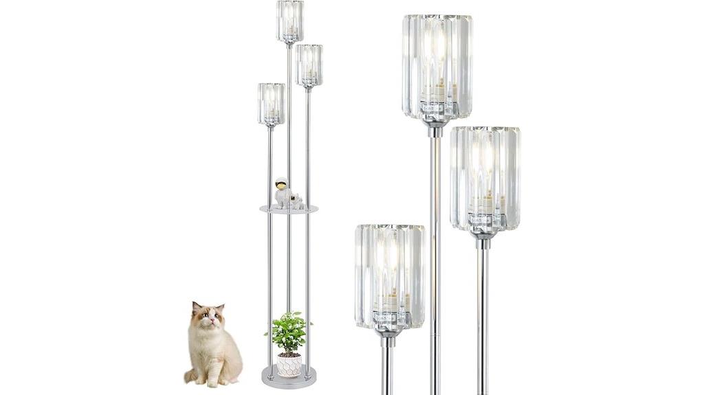 crystal floor lamp shelves