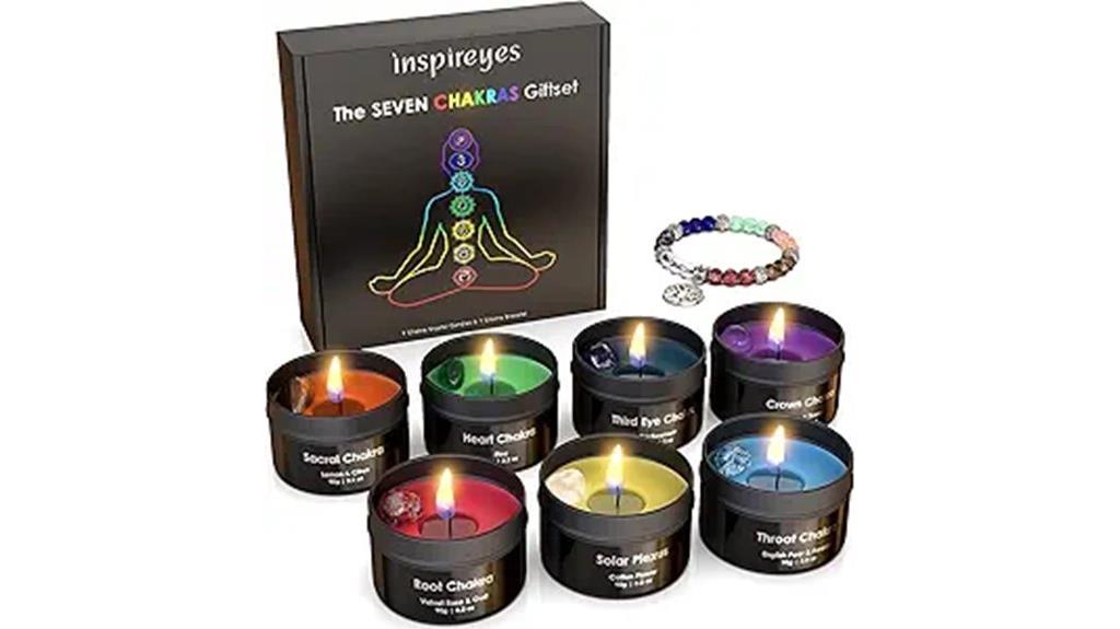 crystal infused chakra candles