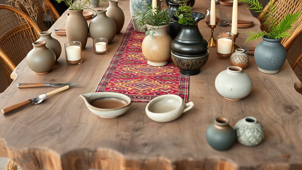 curated centerpiece with lighting