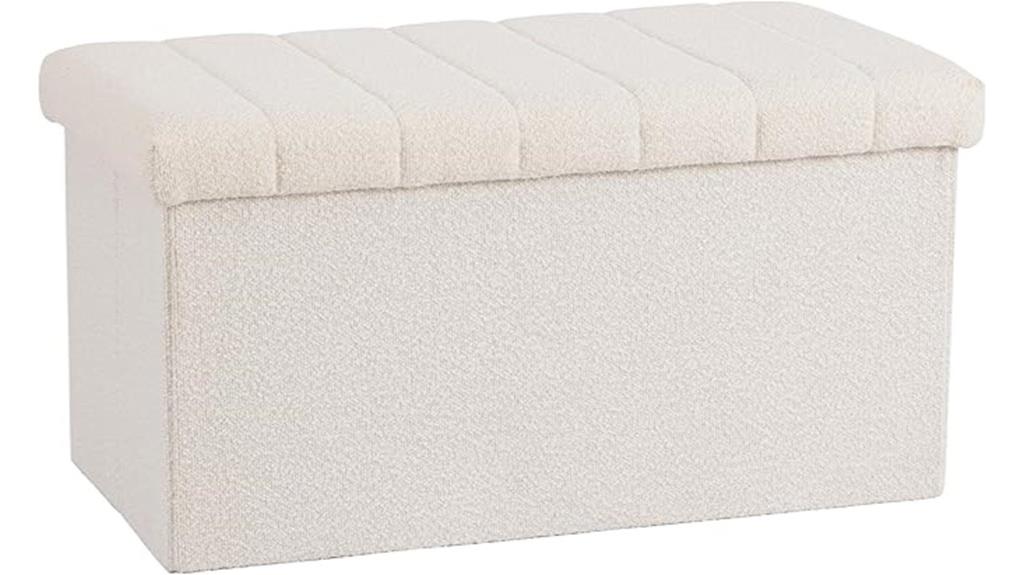cushioned fabric ottoman storage