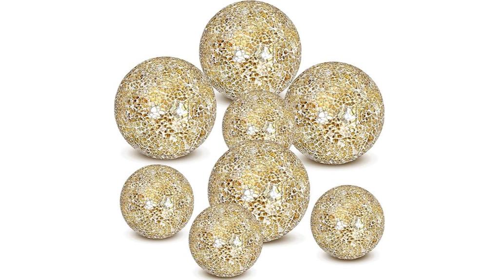 decorative glass spheres set