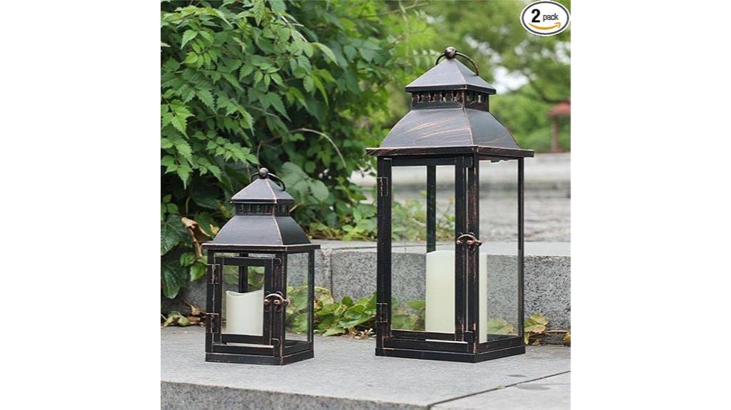 decorative metal lanterns set