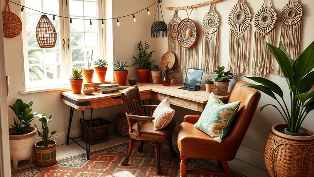 diy personalized boho office decor