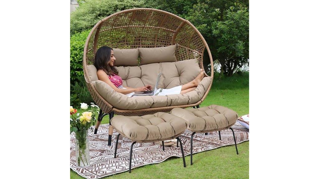 double egg chair set