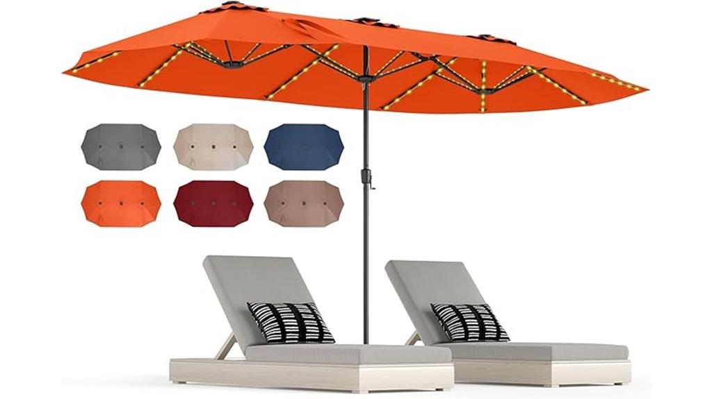 double sided solar patio umbrella