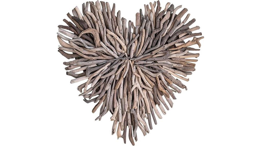 driftwood heart wall art