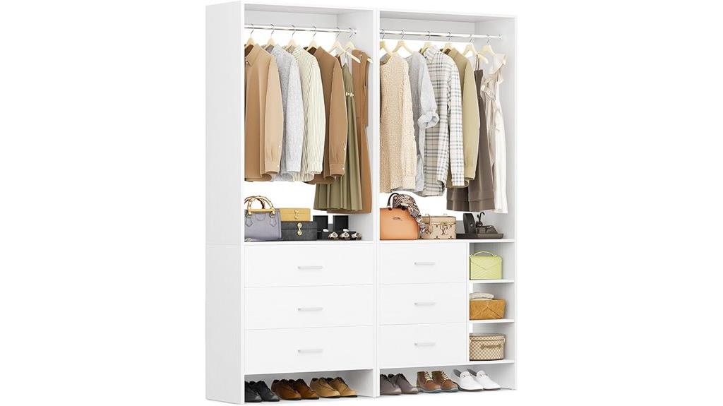 dual 6 drawer closet sets