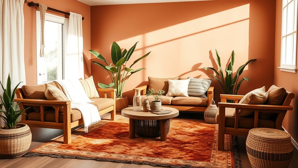 earth tones textured finishes