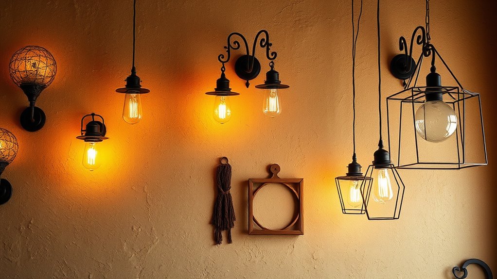 eclectic colorful boho lighting