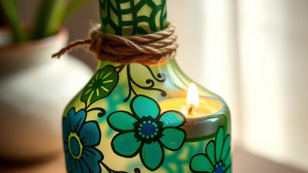 eco friendly glass bottle decor