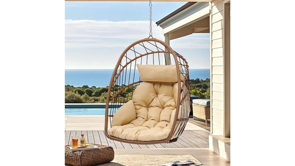 egg chair with cushion