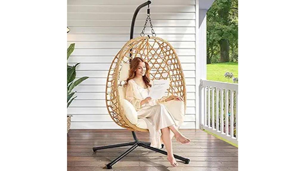 egg shaped wicker swing