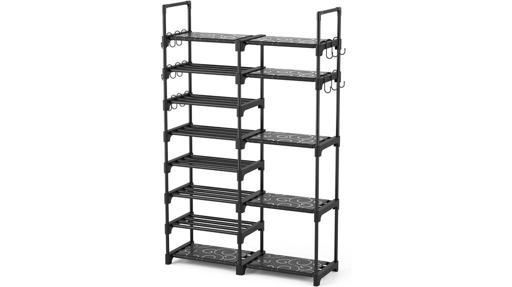 eight tier metal shoe storage