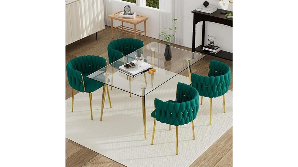 elegant 4 piece glass dining set