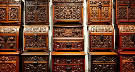 elegant carved wooden storage