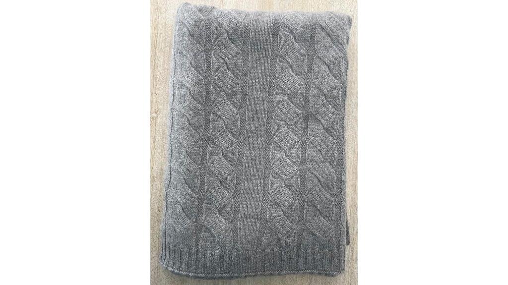 elegant cashmere cable throw
