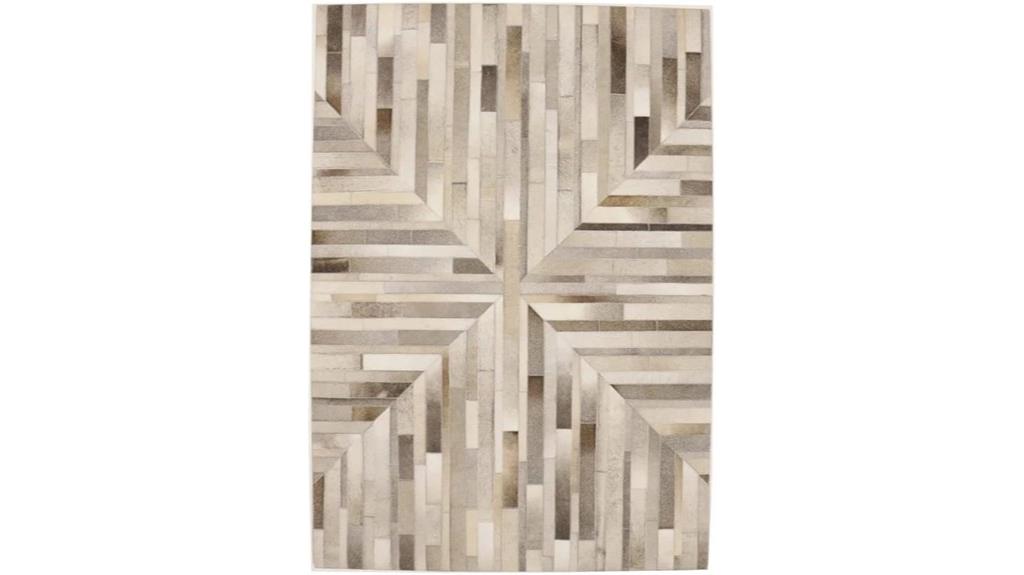 elegant cowhide patchwork rug