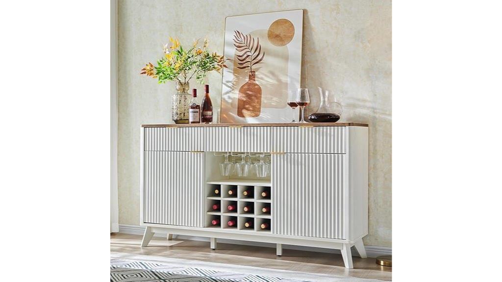 elegant fluted storage cabinet