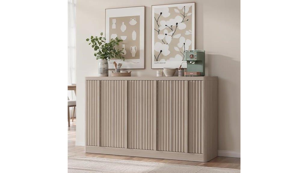 elegant fluted storage cabinet
