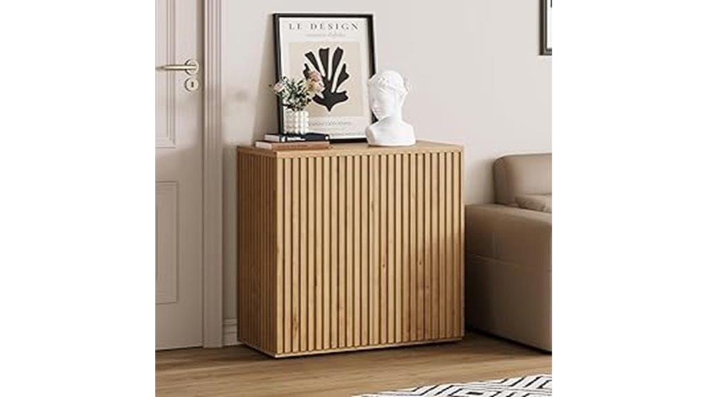 elegant fluted storage cabinet