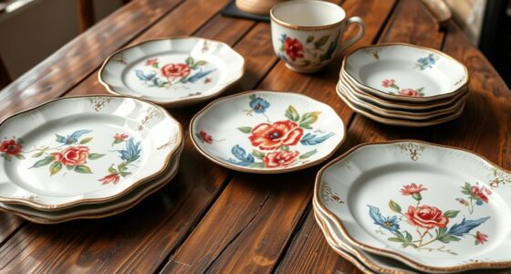 elegant hand painted dinnerware