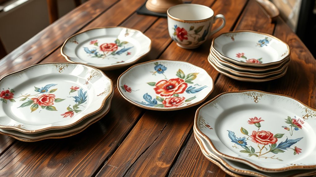 elegant hand painted dinnerware