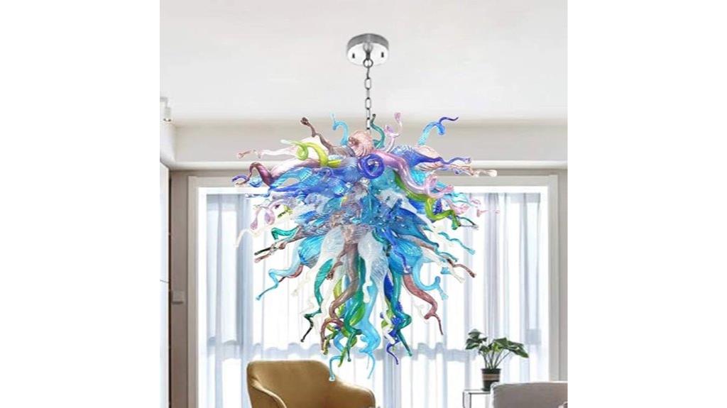 elegant handblown glass chandelier