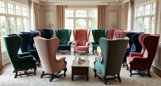 elegant high back wing chairs