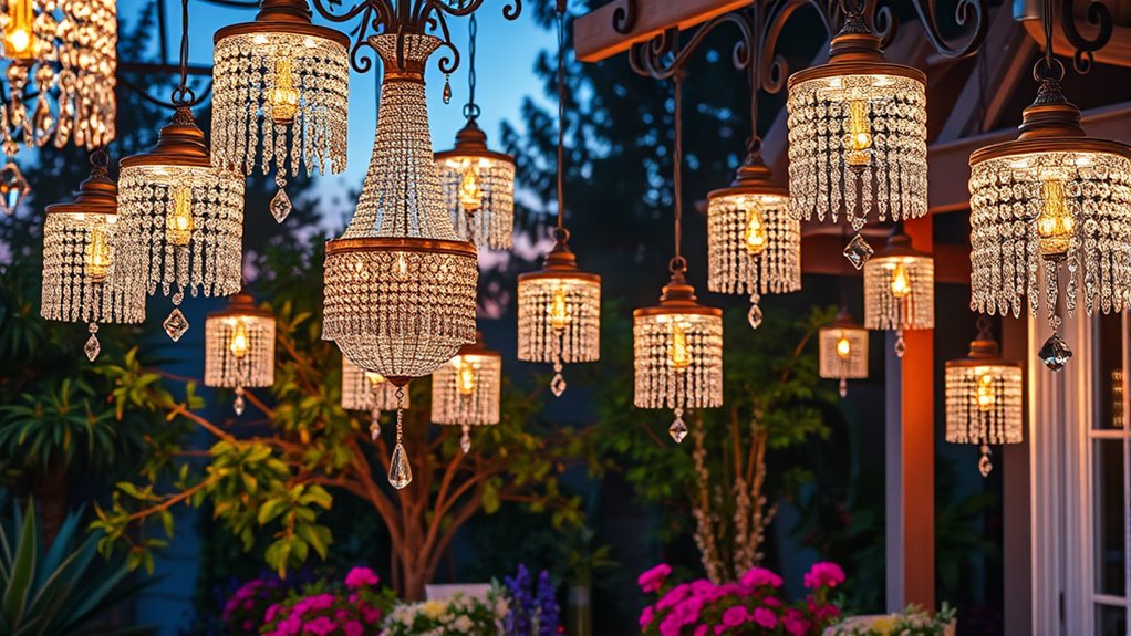 elegant outdoor crystal chandeliers