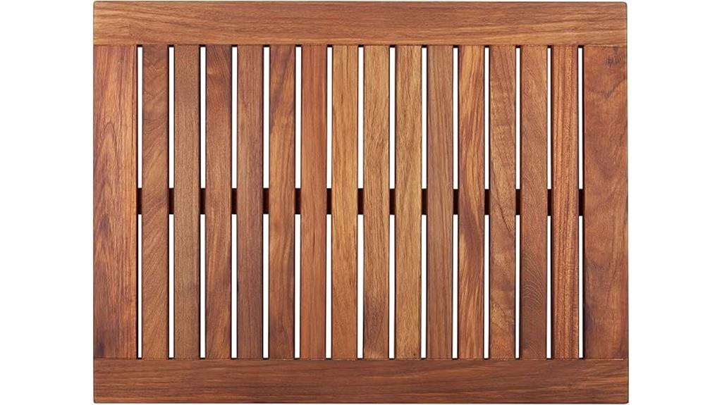 elegant teak bath mat