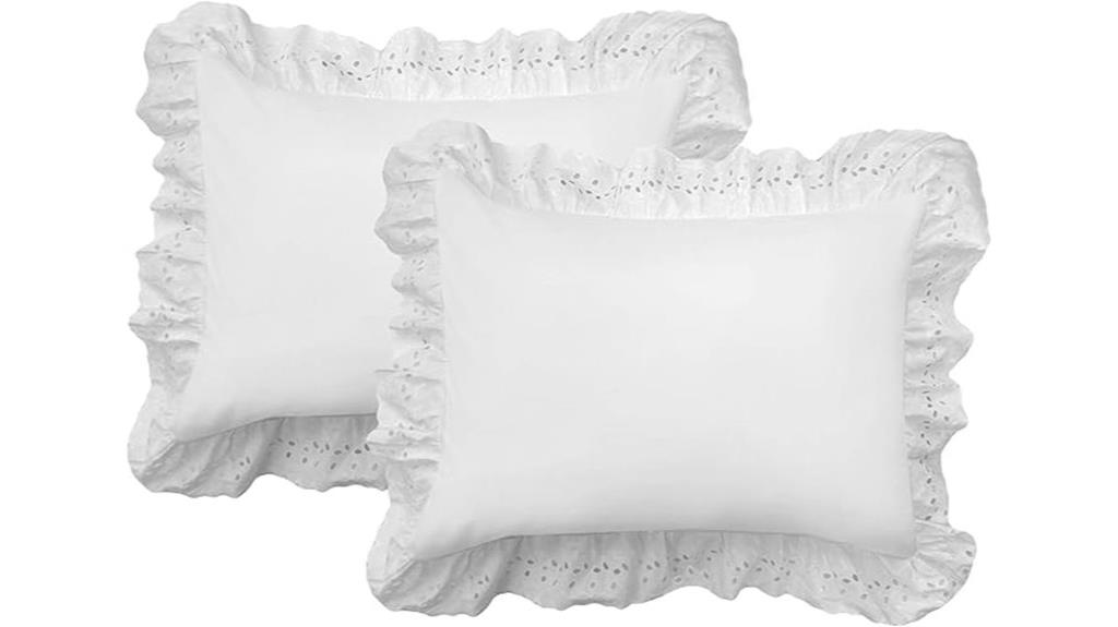 embroidered eyelet pillow shams