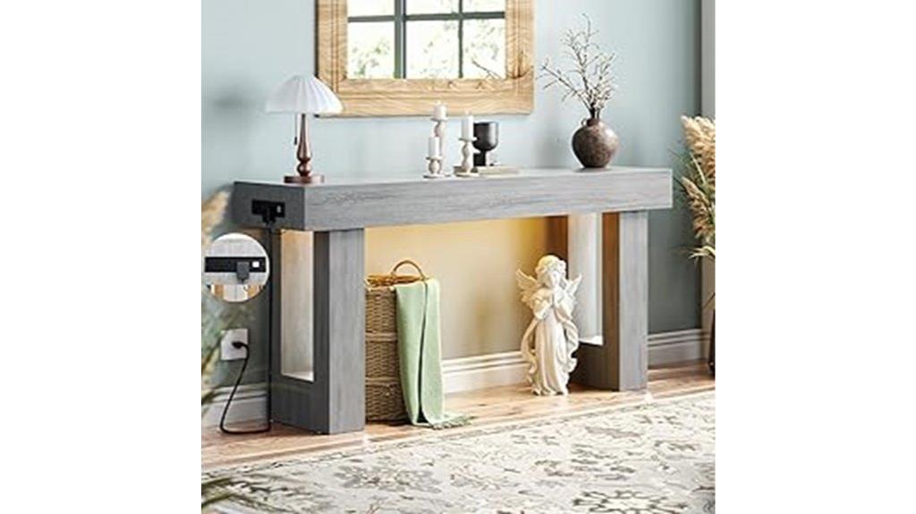 farmhouse console with outlets