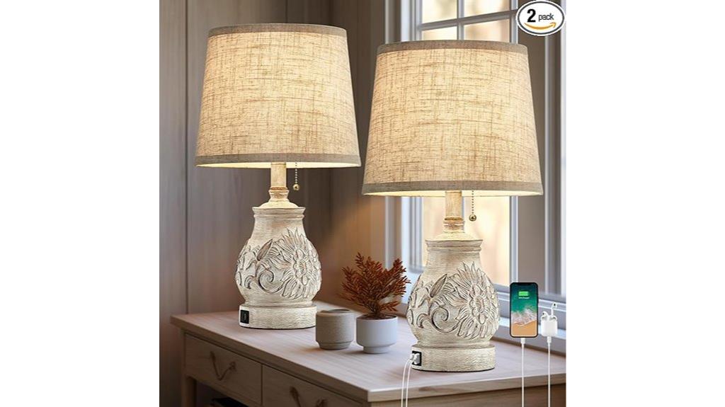 farmhouse lamps with usb
