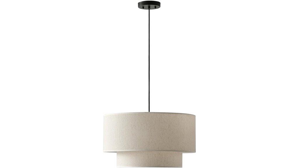 farmhouse two tier drum lighting