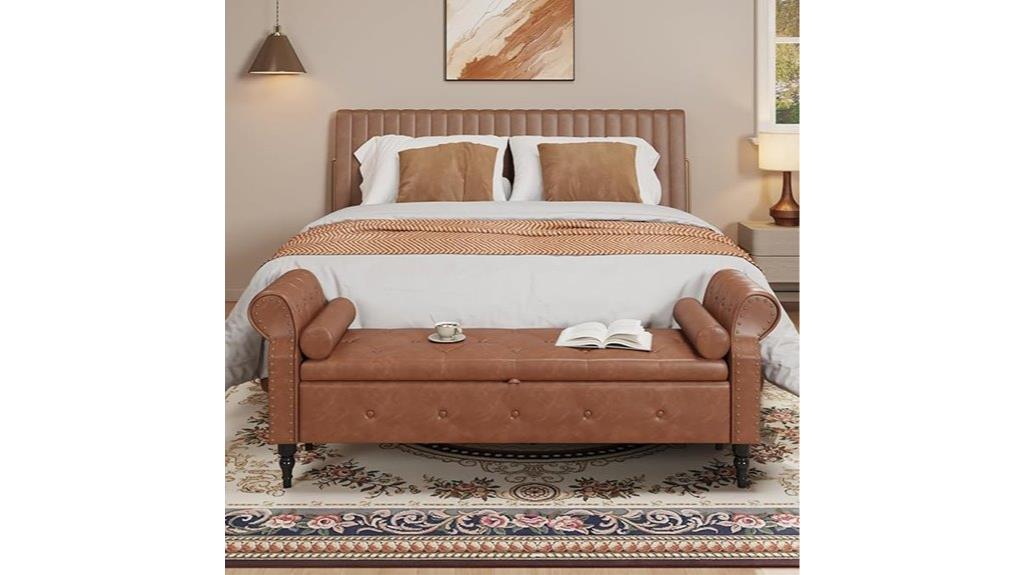 faux leather bedroom storage