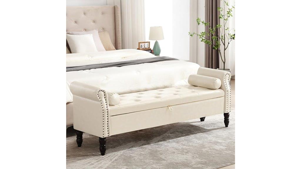 faux leather storage bench