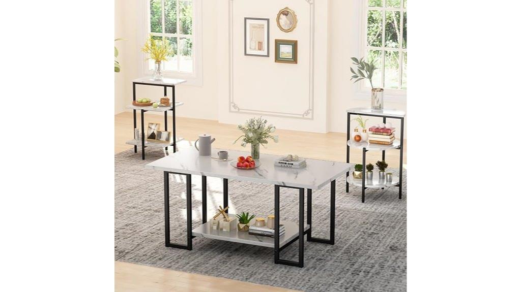faux marble three piece set