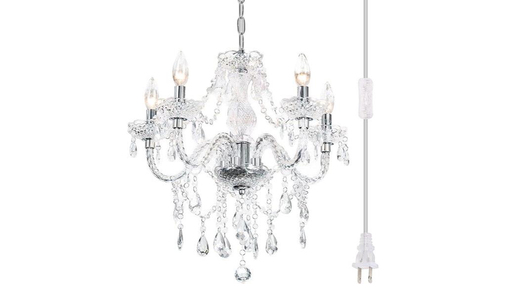 five crystal pendant lights